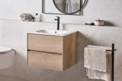 Mobile lavabo a parete con lavabo VITA Marrone chiaro