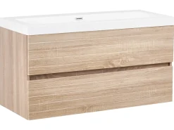 Mobile lavabo a parete con lavabo URUCU Marrone chiaro
