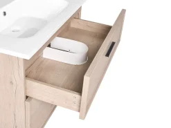 Mobile lavabo a parete con lavabo YELCHO Marrone chiaro