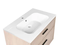 Mobile lavabo a parete con lavabo YELCHO Marrone chiaro