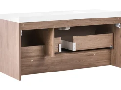 Mobile lavabo a parete con lavabo UMAYO Marrone chiaro