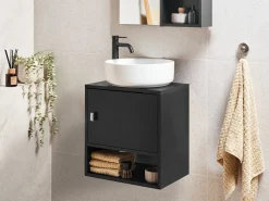 Mobile lavabo a parete LIMERIA 45 cm Nero