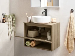 Mobile lavabo a parete NATAL 60 cm Marrone chiaro