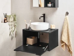 Mobile lavabo a parete PETROLINA 60 cm Nero