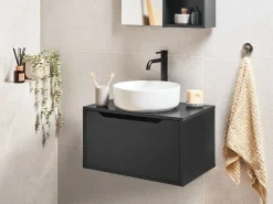 Mobile lavabo a parete PETROLINA 60 cm Nero
