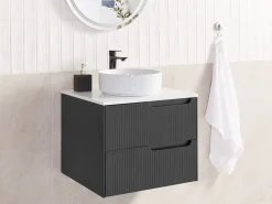 Mobile lavabo a parete QUINTELA 60 cm Nero