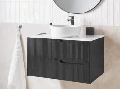 Mobile lavabo a parete QUINTELA 80 cm Nero