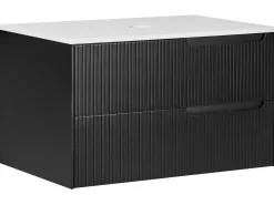 Mobile lavabo a parete QUINTELA 80 cm Nero