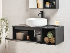 Mobile lavabo a parete RUPANCO 80 cm Nero