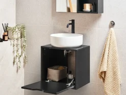 Mobile lavabo a parete SUZANO 45 cm Nero