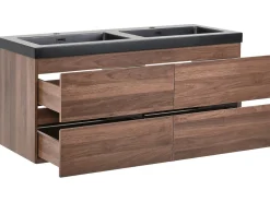 Mobile lavabo doppio a parete CARDIEL Marrone scuro
