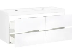 Mobile lavabo doppio a parete CARDIEL Bianco