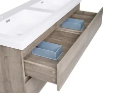 Mobile lavabo doppio a parete VIEDMA Tortora