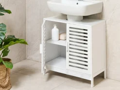 Mobile lavabo MISSOULA Bambù 60 cm Bianco