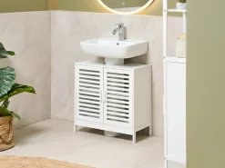 Mobile lavabo MISSOULA Bambù 60 cm Bianco