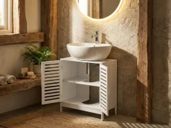 Mobile lavabo MISSOULA Bambù 60 cm Bianco
