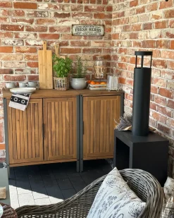 Mobile da cucina per esterni IVREA Legno di acacia certificato Marrone