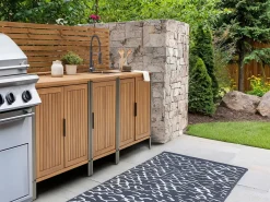 Mobile da cucina per esterni IVREA Legno di acacia certificato Marrone