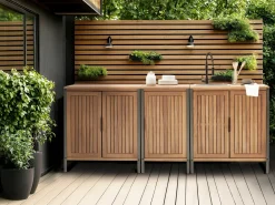 Mobile da cucina per esterni IVREA Legno di acacia certificato Marrone