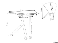Modulo scrivania angolare pieghevole BENDI Marrone chiaro 90 cm 64 cm