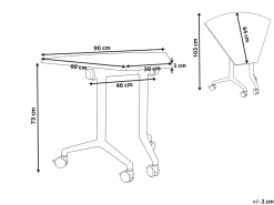 Modulo scrivania angolare pieghevole CAVI Marrone scuro 90 cm 64 cm