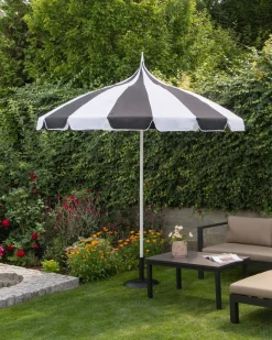 Ombrellone da esterno 245 cm MINOA Nero/Bianco