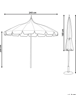 Ombrellone da esterno 245 cm MINOA Nero/Bianco