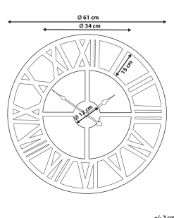 Orologio da parete NOTTWIL 61 cm Metallo Oro