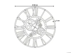 Orologio da parete PETRER 60 cm Metallo Nero