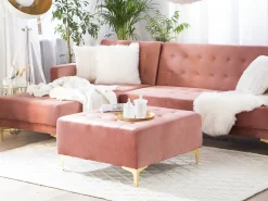 Ottomana ABERDEEN Velluto Rosa