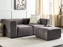 Ottomana FALSTERBO Velluto Grigio scuro