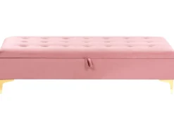 Ottomano contenitore ABERDEEN Velluto Rosa