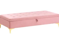Ottomano contenitore ABERDEEN Velluto Rosa