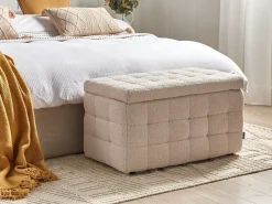Ottomano contenitore MICHIGAN Bouclé Beige