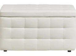 Ottomano contenitore MICHIGAN Pelle sintetica Bianco