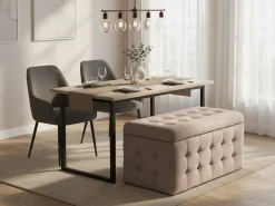 Ottomano contenitore MICHIGAN Velluto Rosa