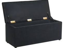 Ottomano contenitore OREM Tessuto 100 cm 40 cm Nero