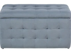 Ottomano contenitore MICHIGAN Velluto Grigio chiaro