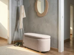 Panca contenitore imbottita HAYWARD Tessuto 98 cm 44 cm Beige