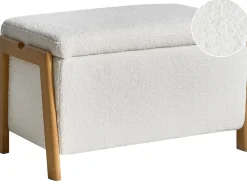 Panca contenitore imbottita EDLAND Bouclé Bianco