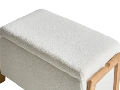 Panca contenitore imbottita EDLAND Bouclé Bianco