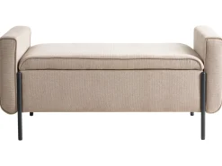 Panca contenitore imbottita LEWES Tessuto Beige