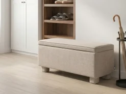 Panca contenitore imbottita ITHACA Tessuto Beige