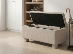Panca contenitore imbottita ITHACA Tessuto Beige