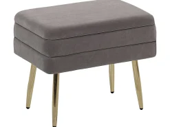 Panca contenitore imbottita ODESSA Velluto Grigio