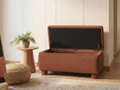 Panca contenitore imbottita HAYWARD Tessuto 98 cm 44 cm Marrone dorato