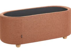 Panca contenitore imbottita HAYWARD Tessuto 98 cm 44 cm Marrone dorato