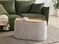 Panca contenitore imbottita ARTAS Ciniglia Grigio