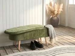 Panca contenitore imbottita OKLAHOMA Ciniglia Verde
