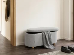Panca contenitore imbottita HAYWARD Tessuto Grigio chiaro